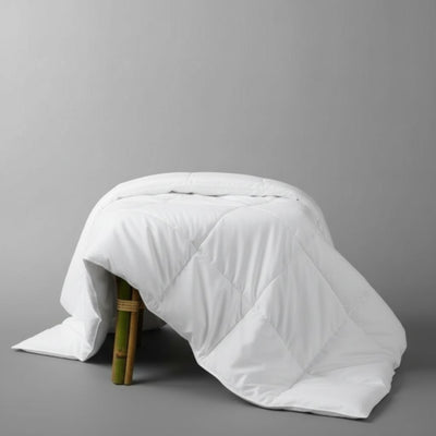 Cotton down alternative duvet on a made bed